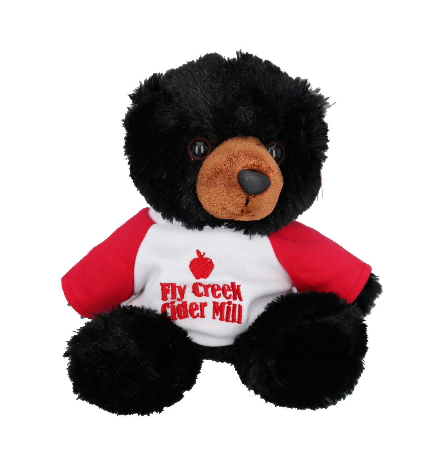 Stuffed Black Bear in Fly Creek Cider Mill Shirt