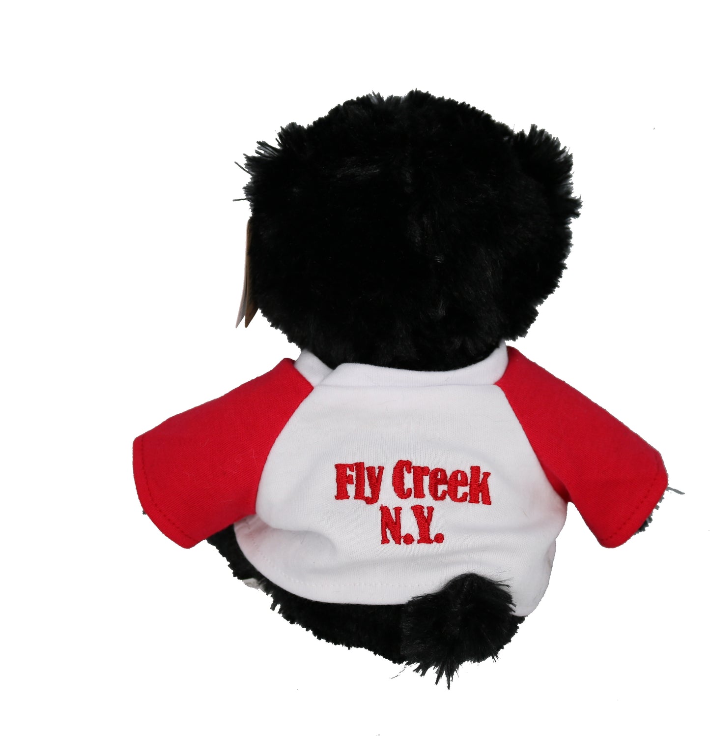 Stuffed Black Bear in Fly Creek Cider Mill Shirt