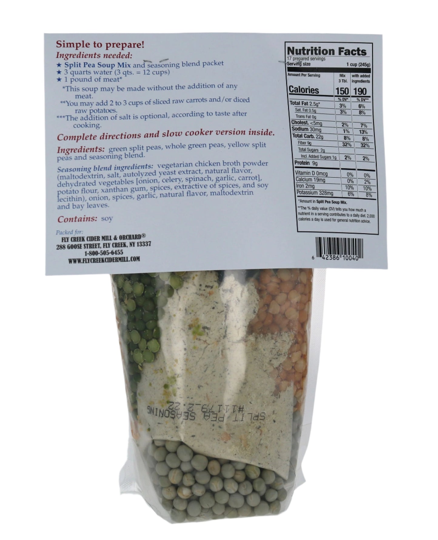 Spilt Pea Soup Mix - 20 oz