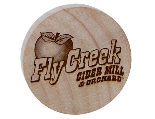 Wood Bottle Opener - Fly Creek Cider Mill Logo