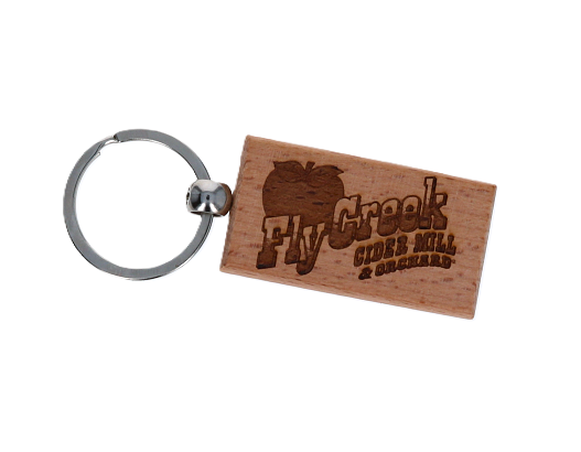 Wood Keychain - Fly Creek Cider Mill Logo