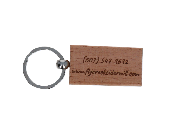 Wood Keychain - Fly Creek Cider Mill Logo